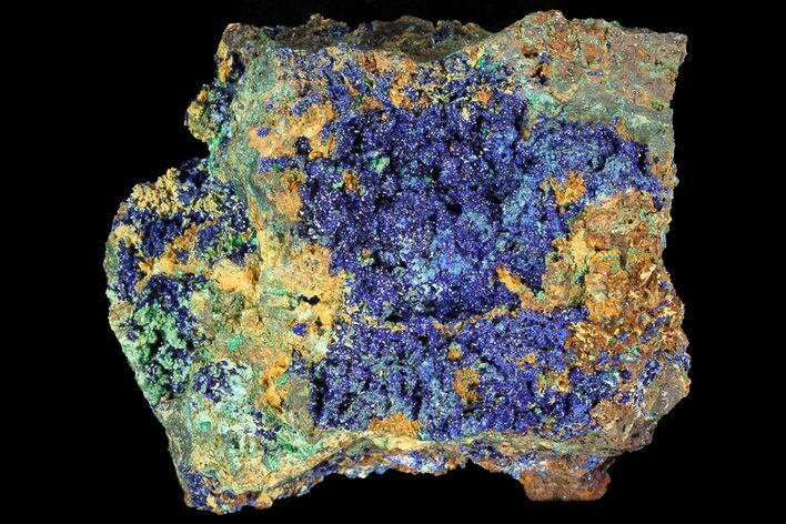Sparkling Azurite and Malachite Crystal Cluster - Morocco #74374